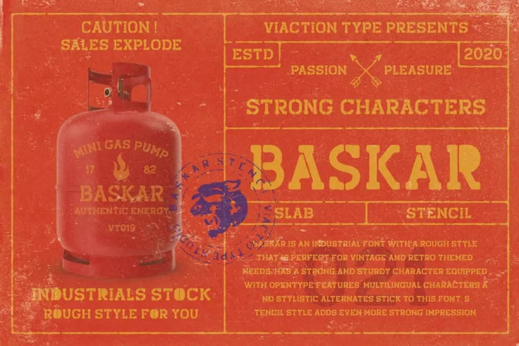 View Information about Basker Stencil Font