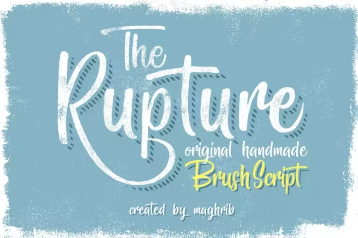 View Information about The Rupture 3 Brush Script Shadow Font